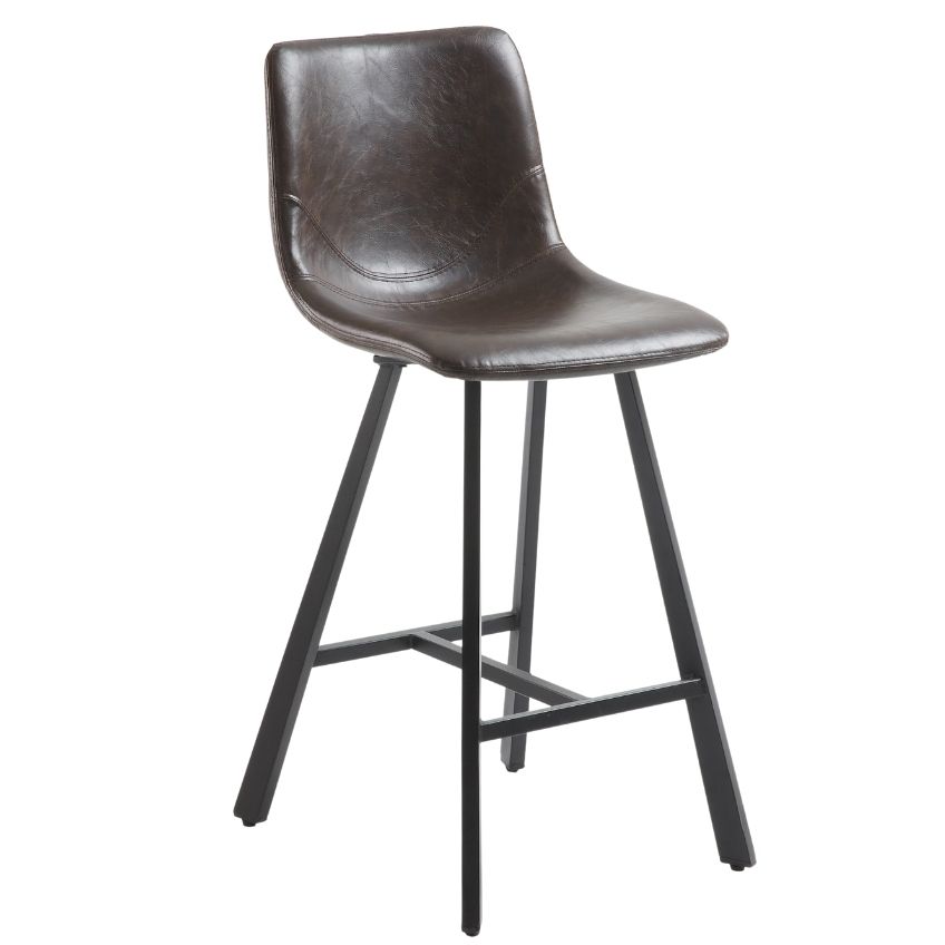 Tmavě hnědá koženková barová židle Kave Home Trap 61 cm Kave Home