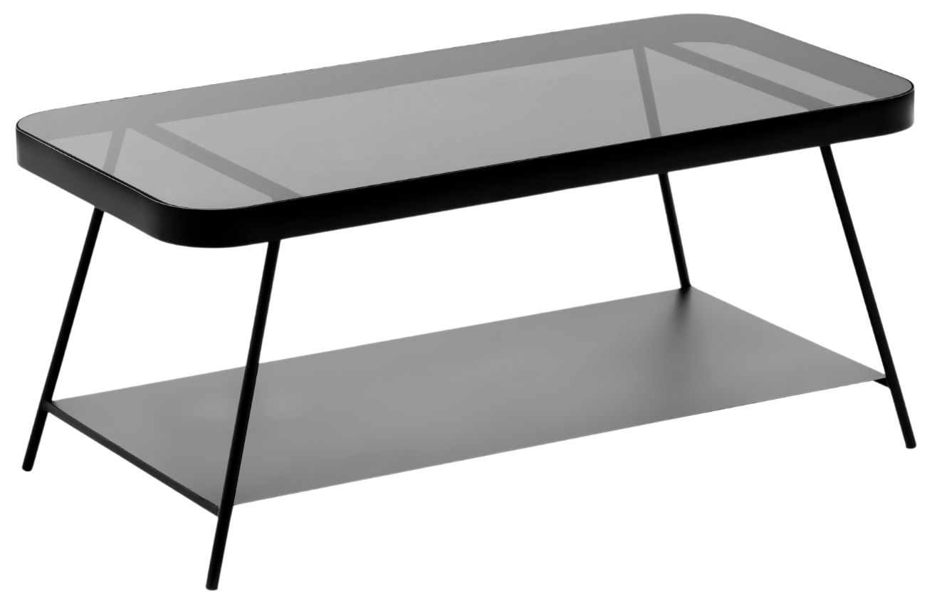 Černý skleněný konferenční stolek Kave Home Duilia 90x45 cm Kave Home