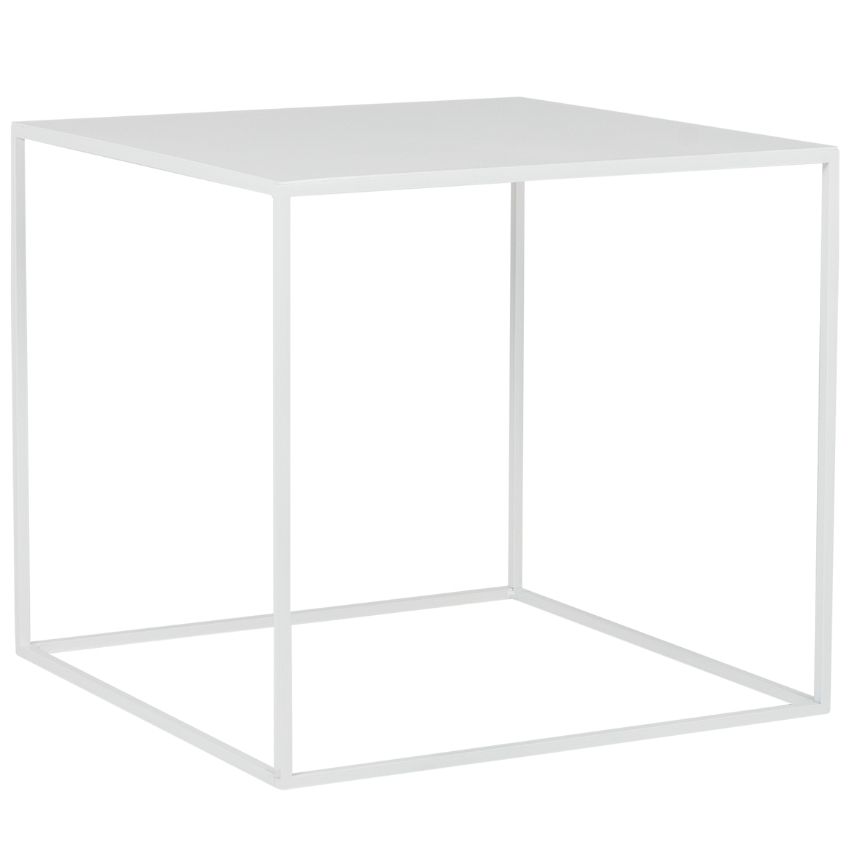Nordic Design Bílý kovový konferenční stolek Moreno 50 x 50 cm Nordic Design