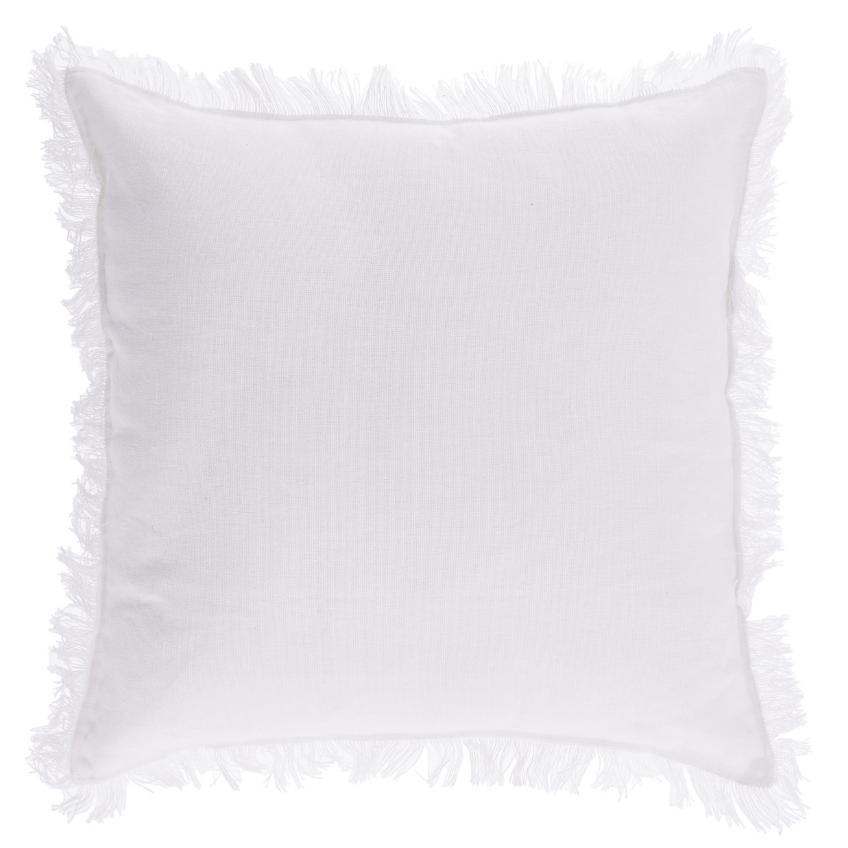 Bílý látkový povlak na polštář Kave Home Almira 45 x 45 cm s třásněmi Kave Home