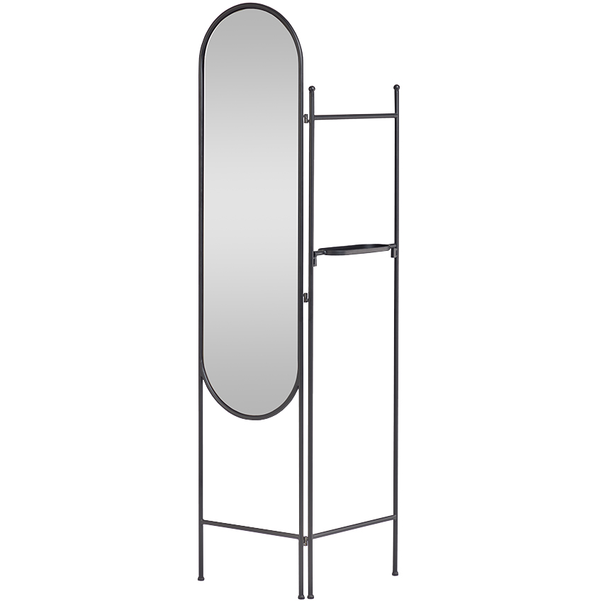 Černé kovové stojací zrcadlo Kave Home Vaniria 82 x 183 cm Kave Home