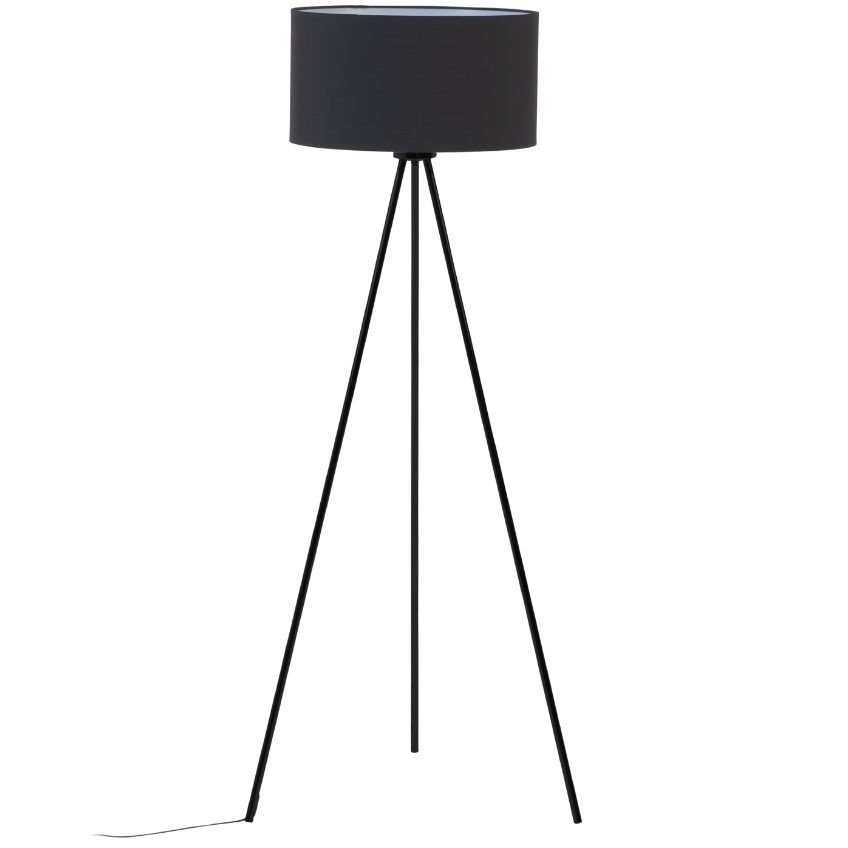 Černá látková stojací lampa Kave Home Ikia 157 cm Kave Home