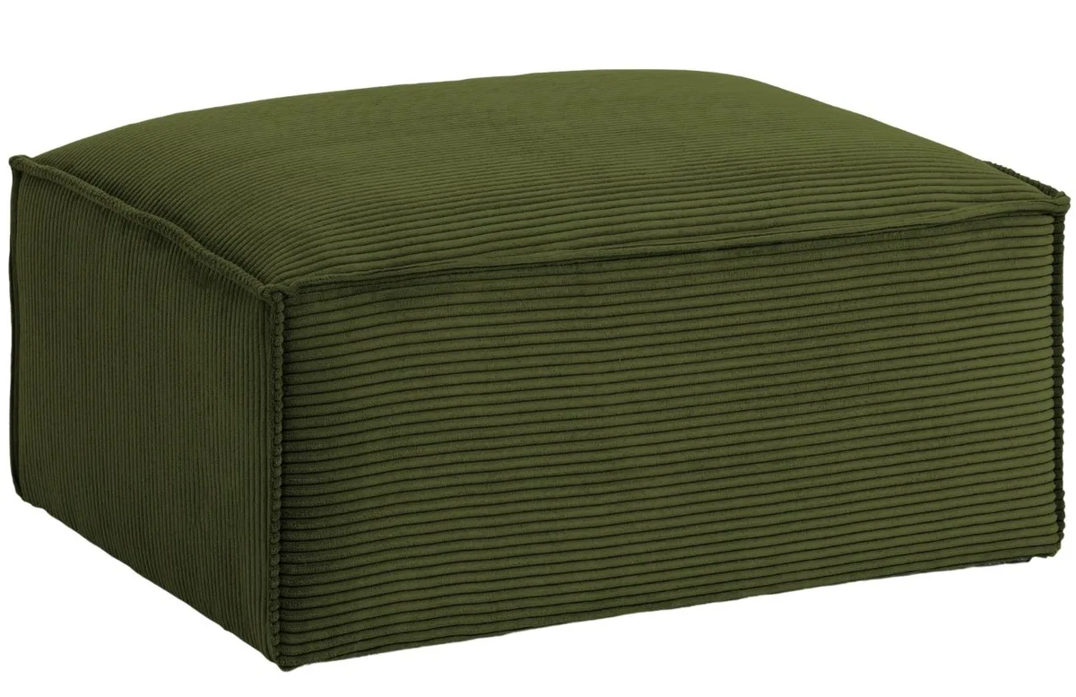 Kave Home Zelený manšestrový taburet Blok 90 x 70 cm