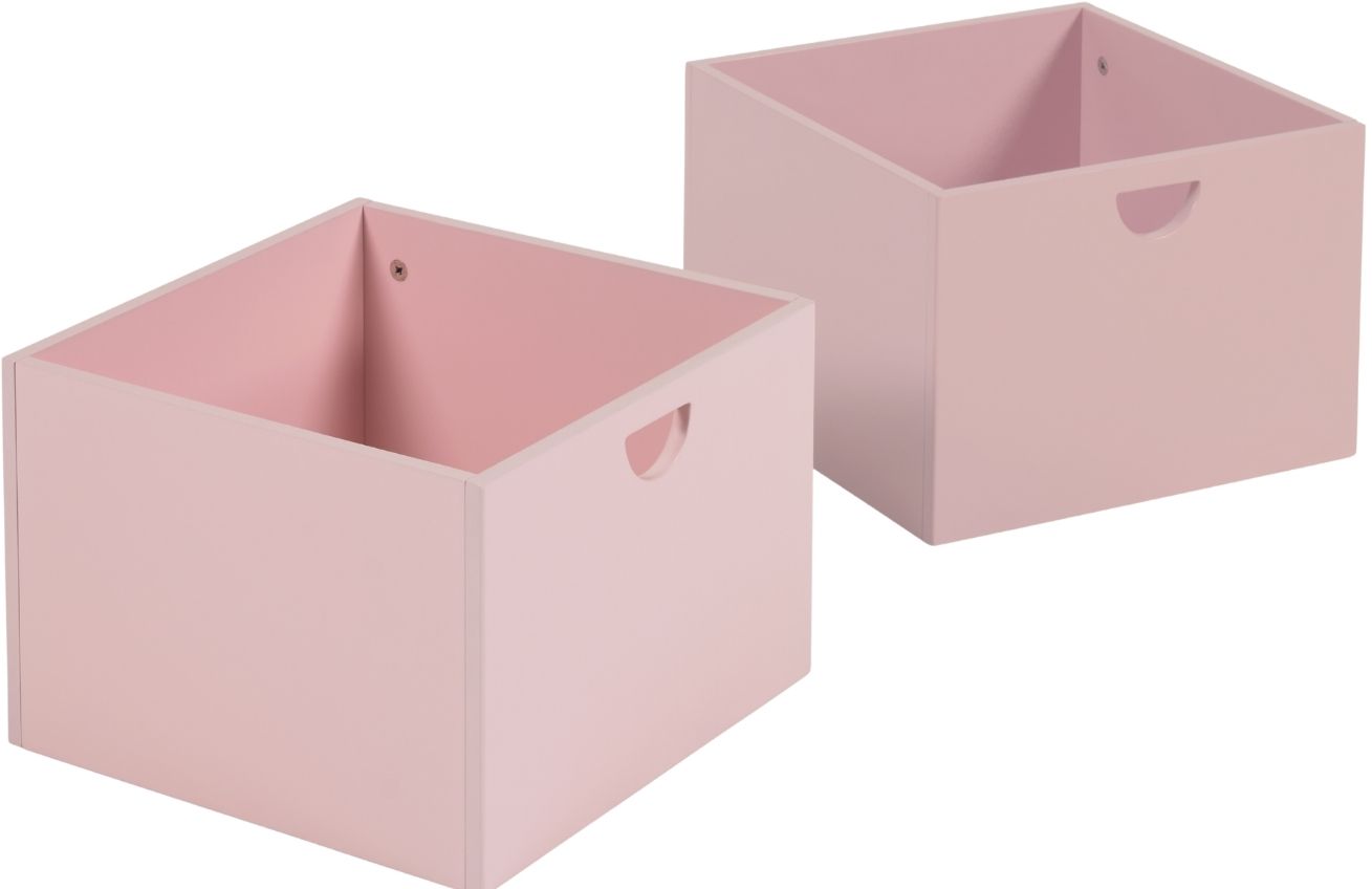 Set dvou růžových lakovaných úložných boxů Kave Home Nunila 36 x 25 cm Kave Home