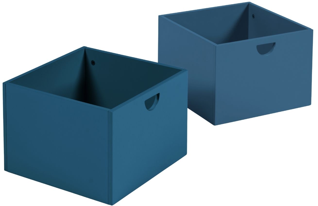 Set dvou modrých lakovaných úložných boxů Kave Home Nunila 36 x 25 cm Kave Home