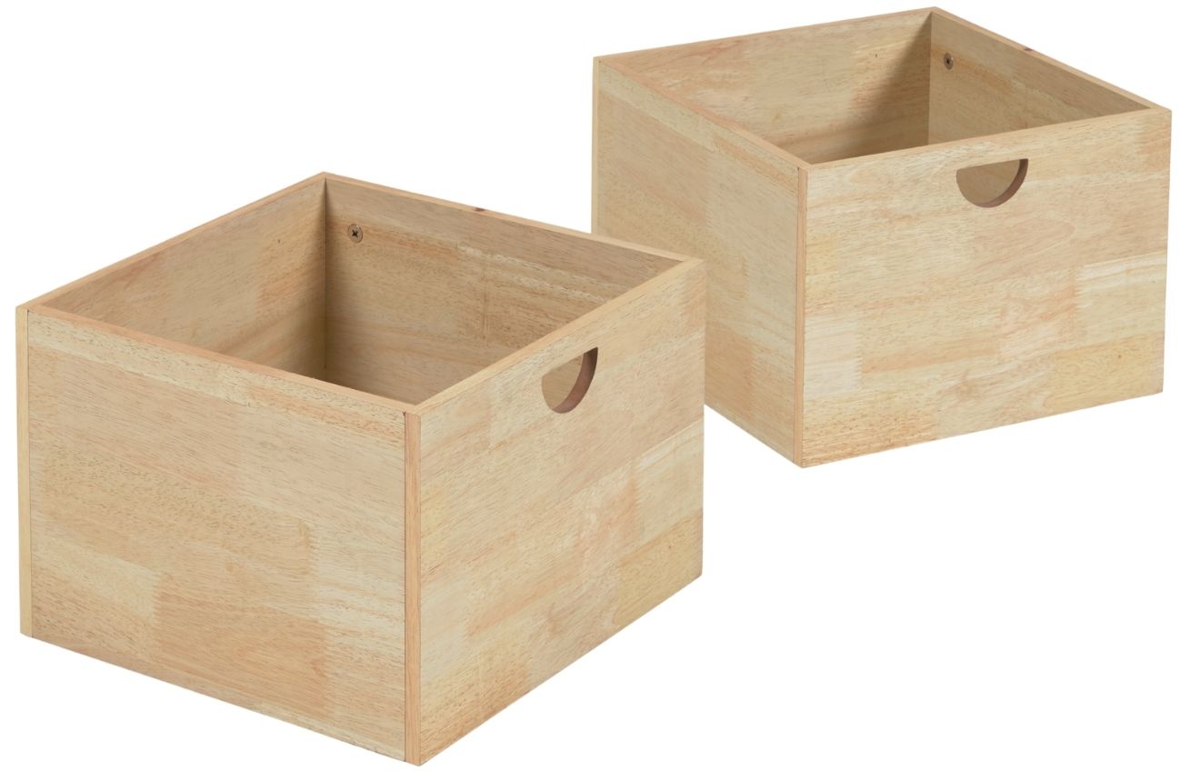 Set dvou přírodních dřevěných úložných boxů Kave Home Nunila 36 x 25 cm Kave Home