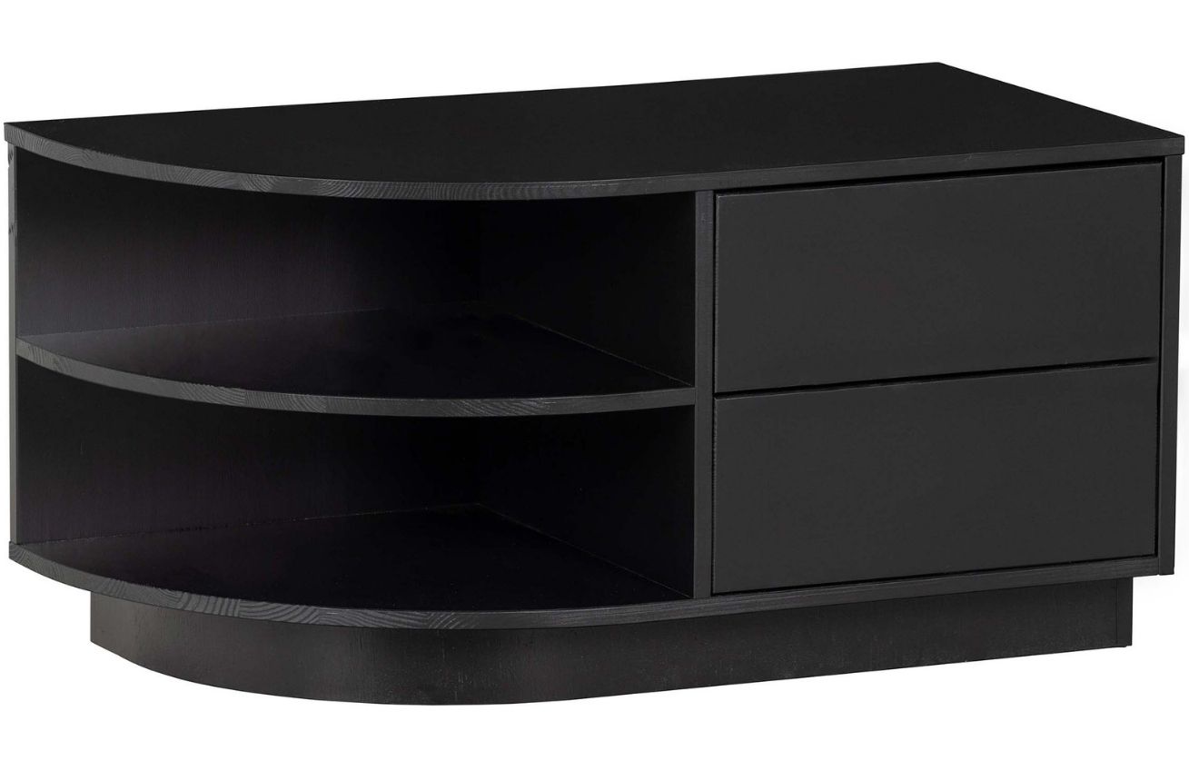 Hoorns Černý borovicový TV stolek Frederica 78 x 40 cm