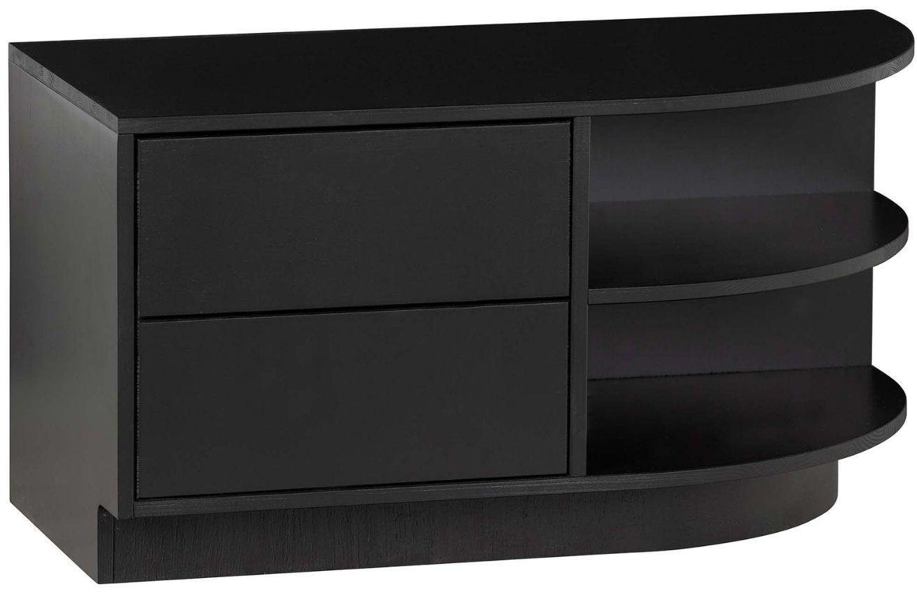 Hoorns Černý borovicový TV stolek Frederica 78 x 40 cm