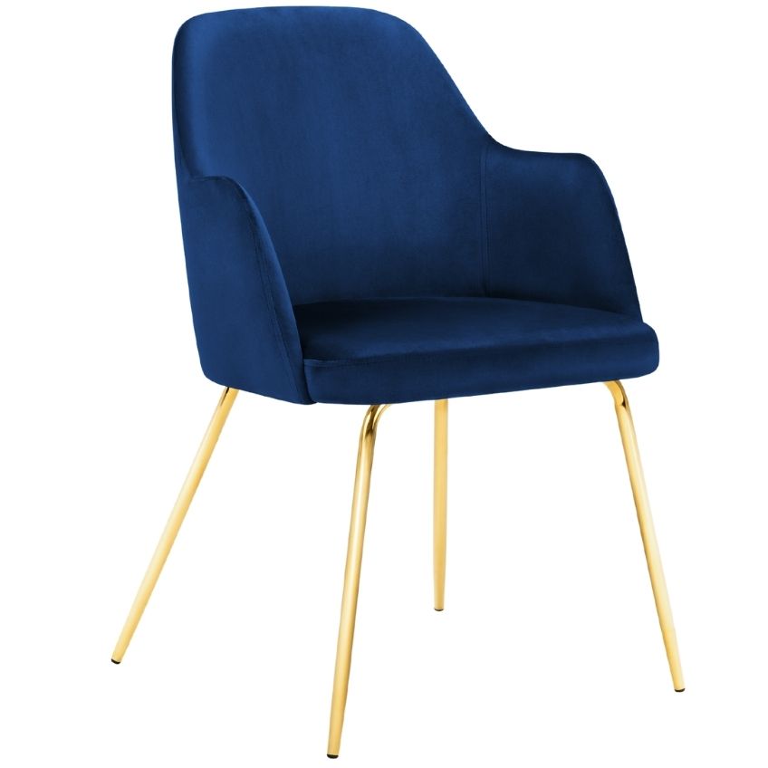 Královsky modrá sametová jídelní židle MICADONI CHAYA Micadoni