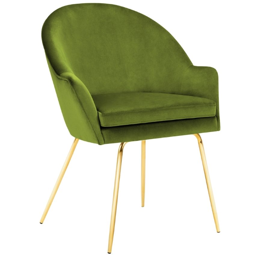 Zelená sametová jídelní židle MICADONI EZRA Micadoni