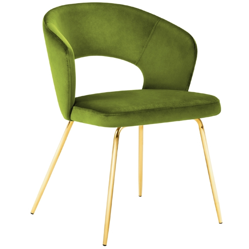 Zelená sametová jídelní židle MICADONI WEDI Micadoni