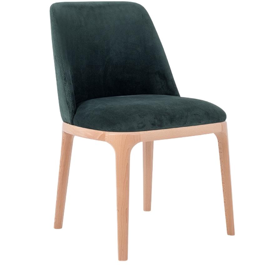 Nordic Design Tmavě zelená sametová jídelní židle Lola Nordic Design
