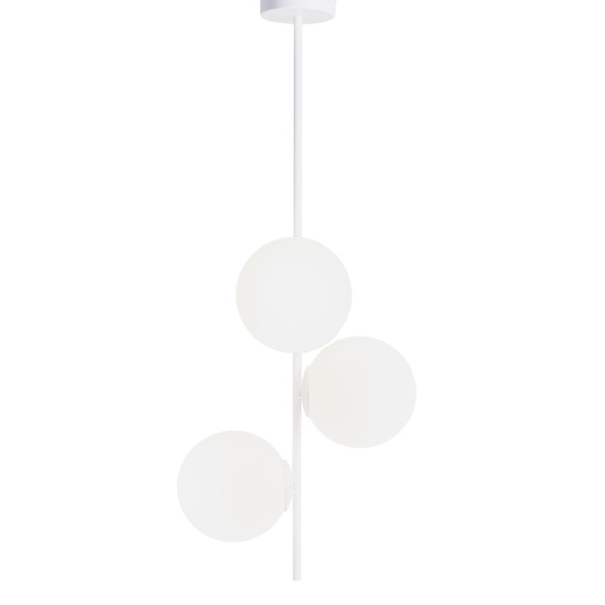 Nordic Design Bílé skleněné závěsné světlo Bubbly 93 cm Nordic Design