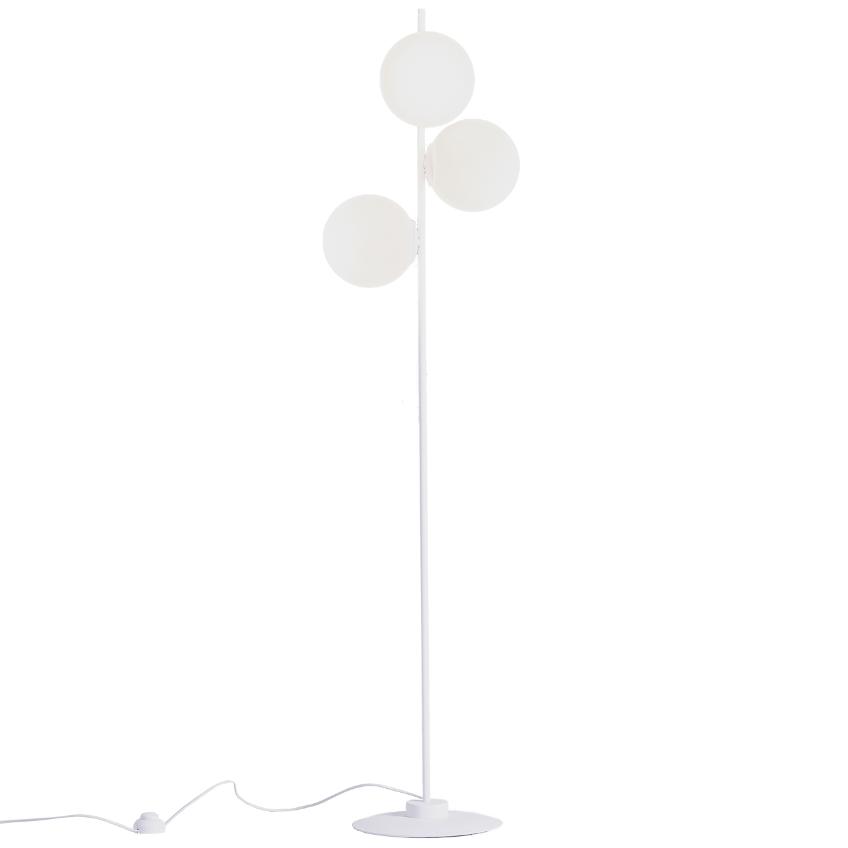 Nordic Design Bílá skleněná stojací lampa Bubbly 155 cm Nordic Design