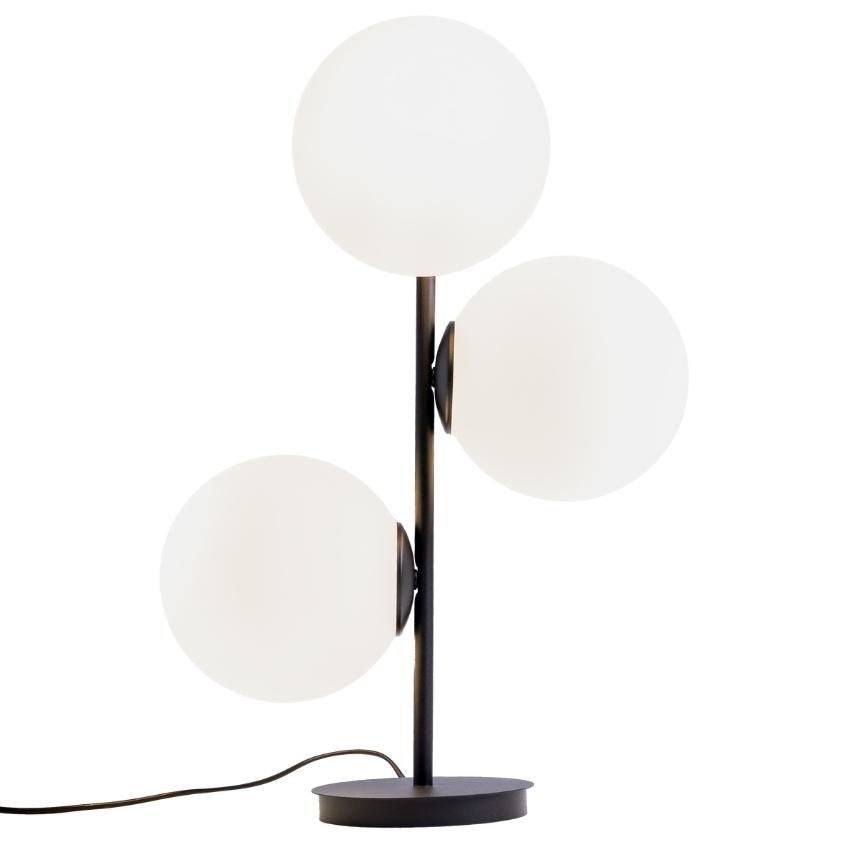 Nordic Design Bílo černá skleněná stolní lampa Bubbly Nordic Design