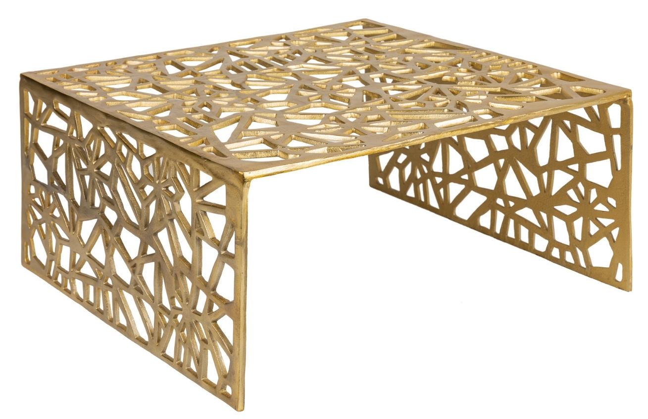 Moebel Living Zlatý kovový konferenční stolek Corrido 60 x 60 cm Moebel Living
