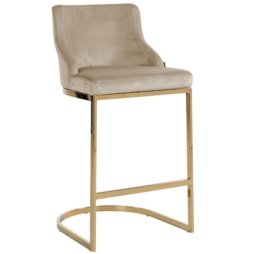 Béžová sametová barová židle Richmond Bolton 75 cm Richmond