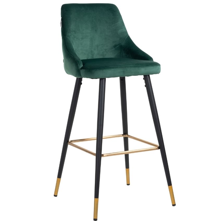 Zelená sametová barová židle Richmond Imani 77 cm Richmond