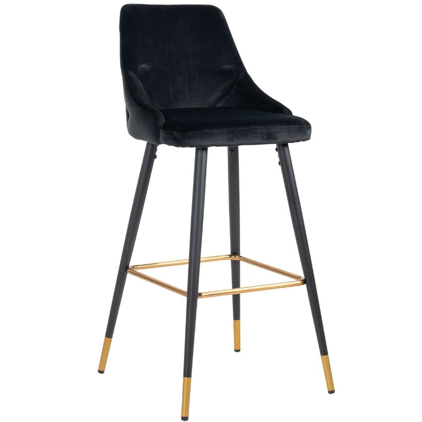 Černá sametová barová židle Richmond Imani 77 cm Richmond