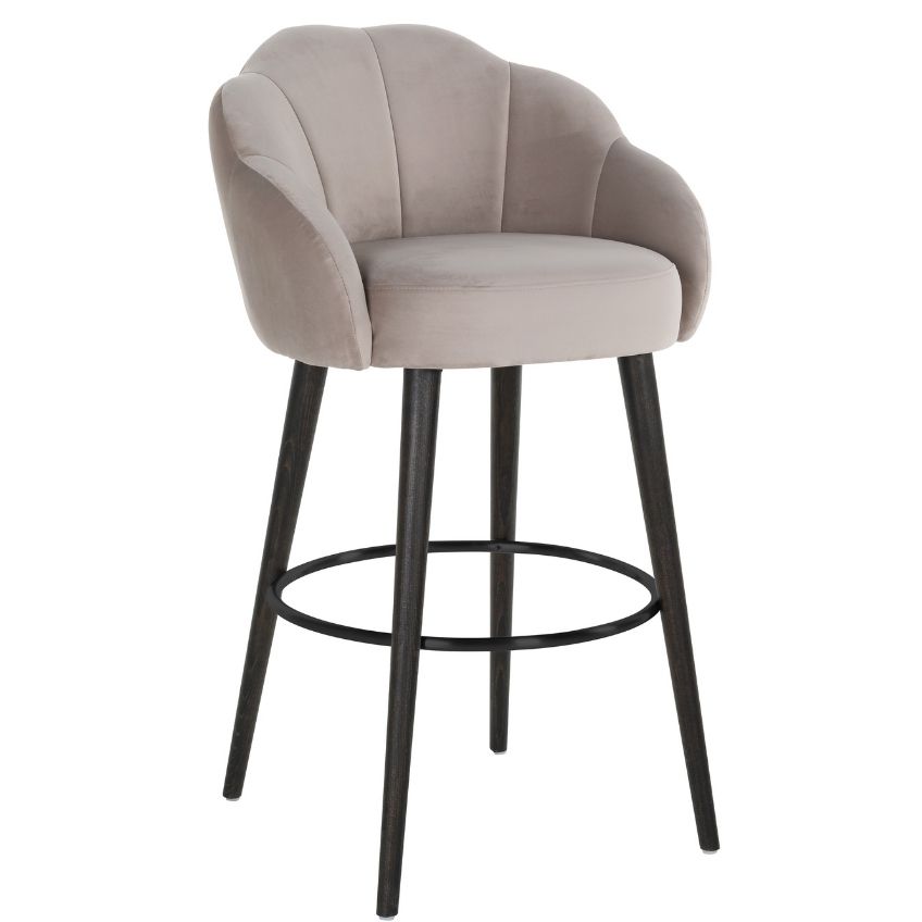 Béžová sametová barová židle Richmond Tulip 75 cm Richmond