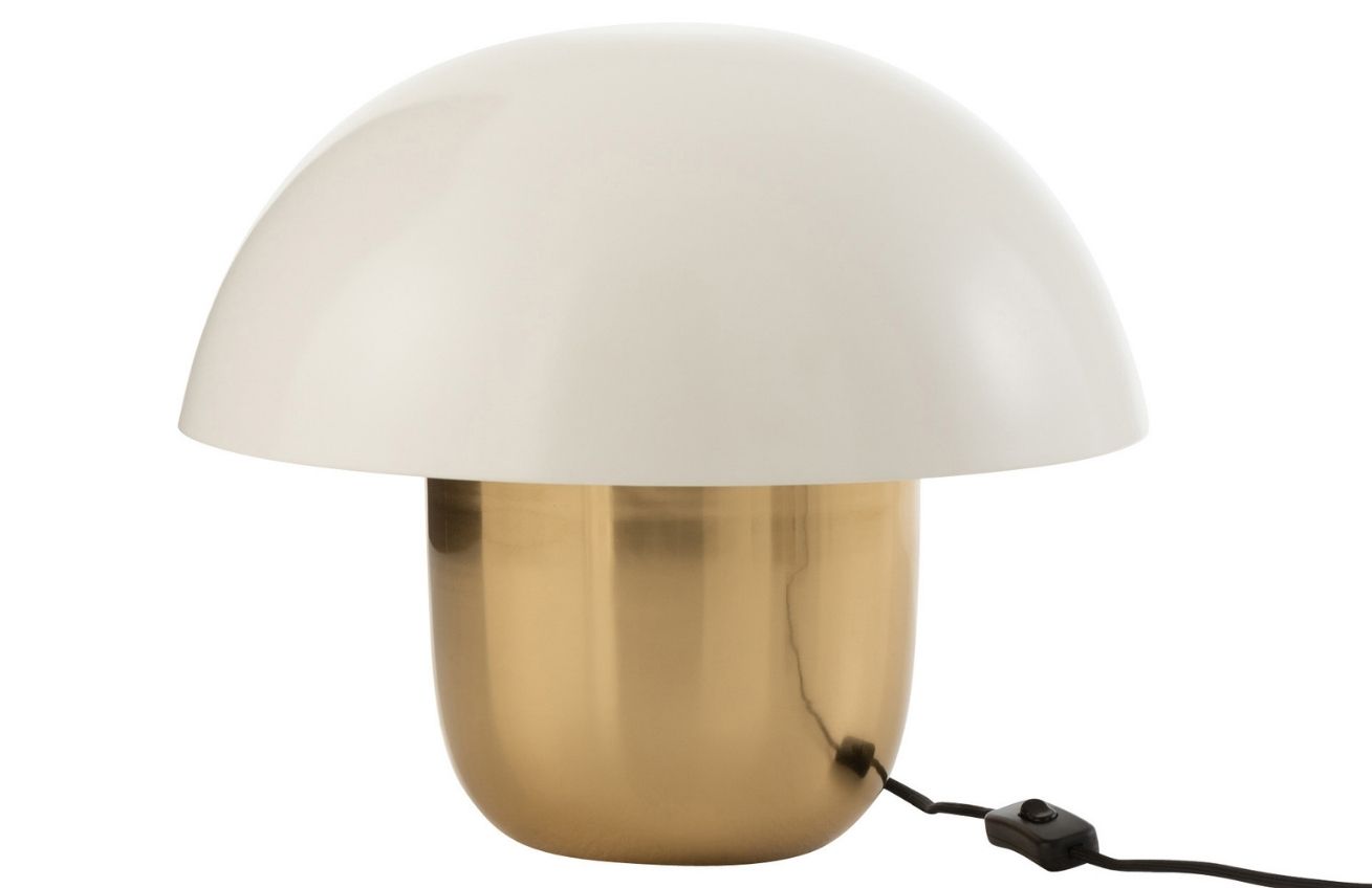 Bílo zlatá kovová stolní lampa J-line Mushroom S J-line