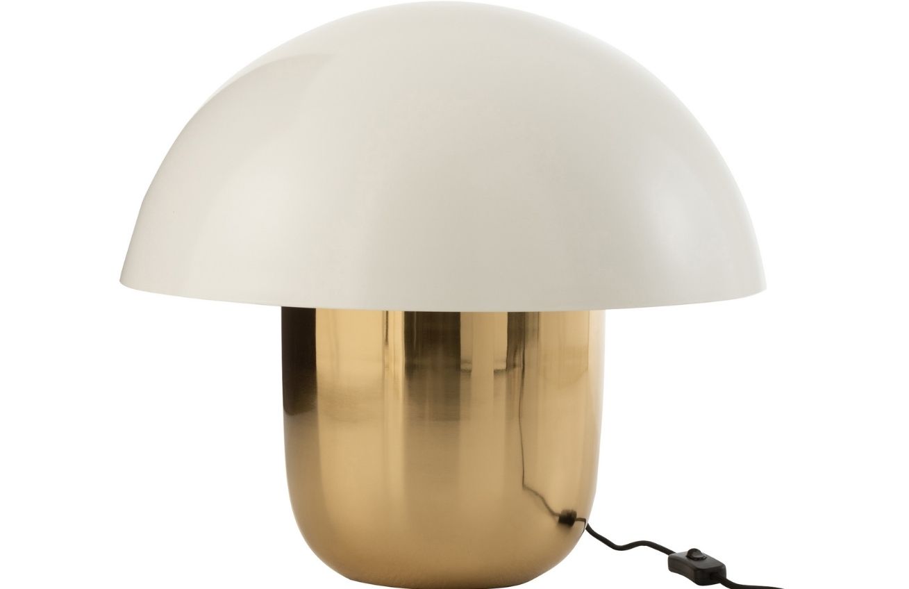 Bílo zlatá kovová stolní lampa J-line Mushroom L J-line