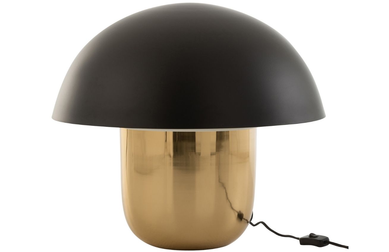 Černo zlatá kovová stolní lampa J-line Mushroom L J-line