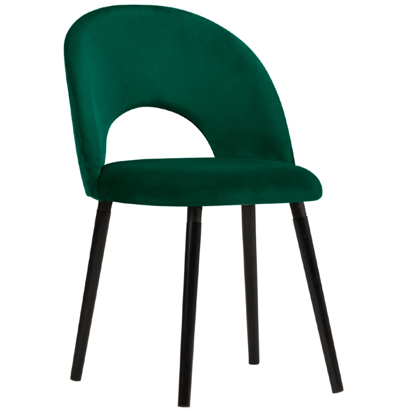 Tmavě zelená sametová jídelní židle MICADONI TANTI Micadoni