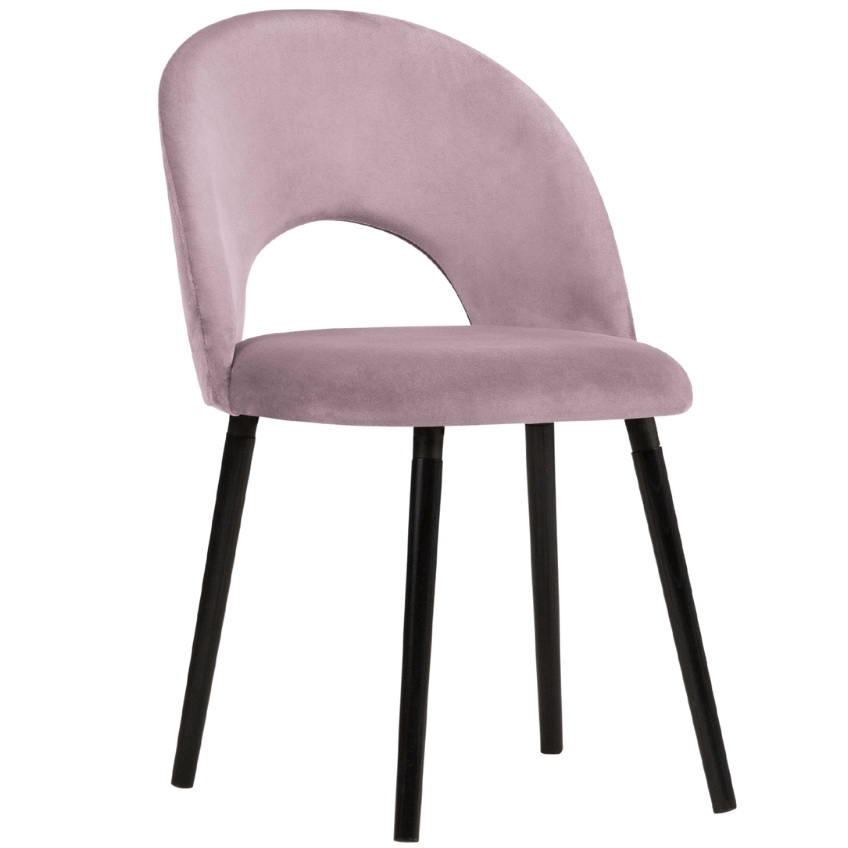Růžová sametová jídelní židle MICADONI TANTI Micadoni