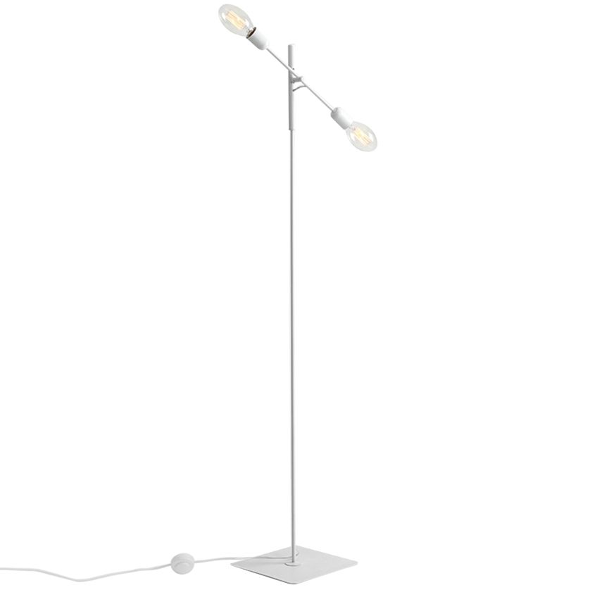 Nordic Design Bílá kovová stojací lampa Dogi 2 Nordic Design