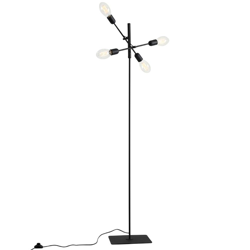 Nordic Design Černá kovová stojací lampa Dogi 4 Nordic Design