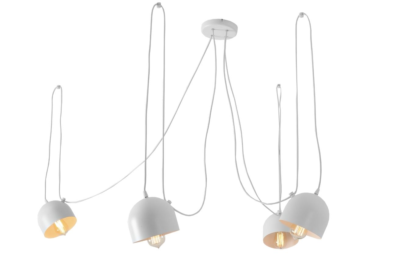 Nordic Design Bílé kovové závěsné světlo Pop 4 Nordic Design
