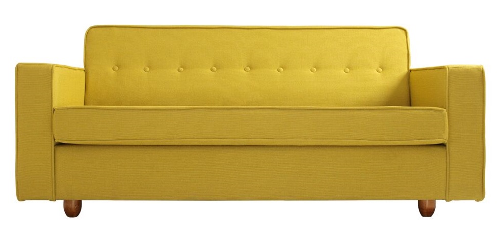Nordic Design Žlutá látková třímístná pohovka Tracy 210 cm Nordic Design