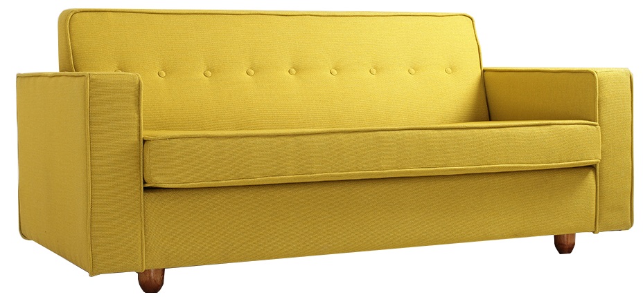 Nordic Design Žlutá látková rozkládací pohovka Tracy 210 cm Nordic Design