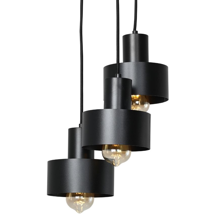Nordic Design Černé kovové závěsné světlo Mayen 3 Nordic Design