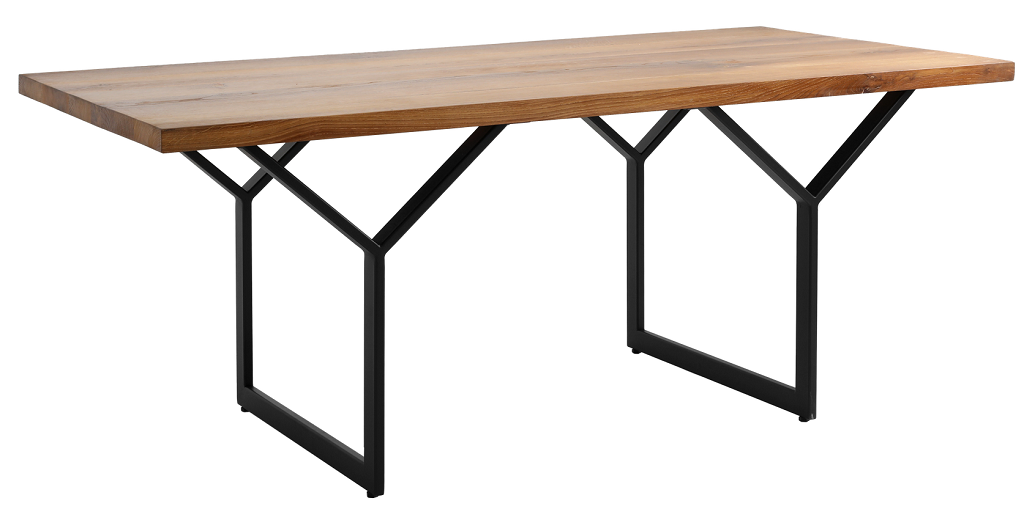 Nordic Design Přírodní masivní jídelní stůl Porto 180x90 cm s černou podnoží Nordic Design