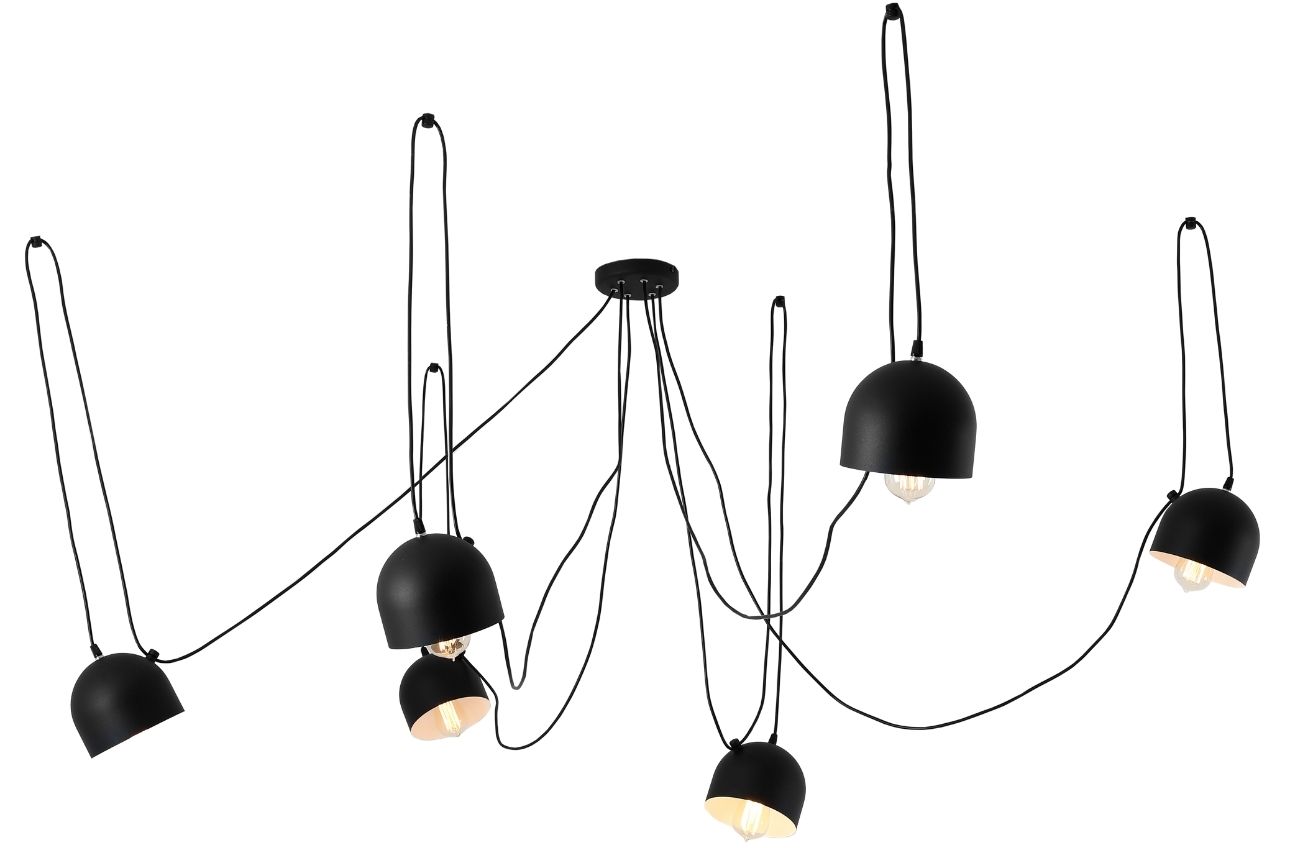 Nordic Design Černé kovové závěsné světlo Pop 6 Nordic Design