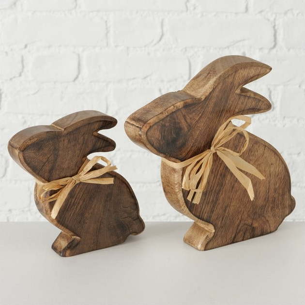 Sada 2 velikonočních dekorací z mangového dřeva Boltze Necki Boltze