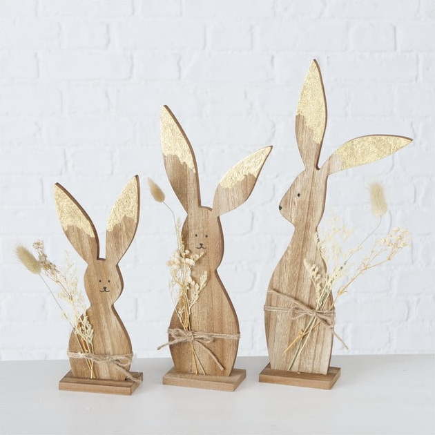 Sada 3 dřevěných velikonočních dekorací Boltze Tristan Boltze