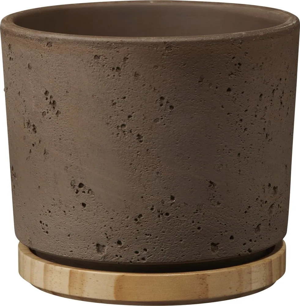 Tmavě šedý keramický květináč Big pots