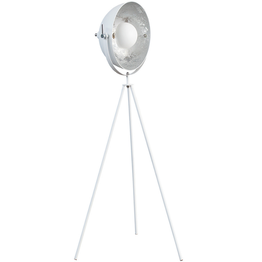 Moebel Living Bílo stříbrná kovová stojací lampa Laila 145 cm Moebel Living