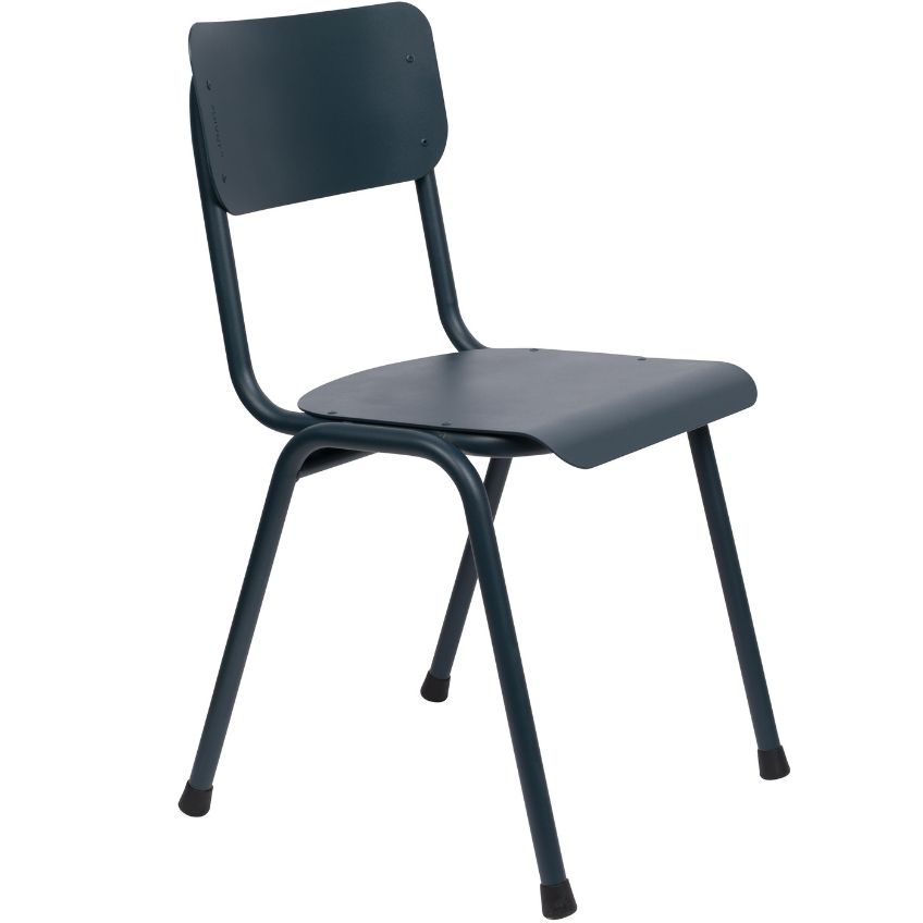 Modrá kovová jídelní židle ZUIVER BACK TO SCHOOL OUTDOOR Zuiver