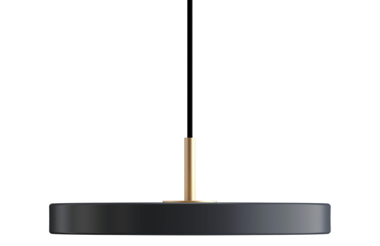 Umage Antracitově šedé kovové závěsné světlo Asteria mini Ø 31 cm Umage