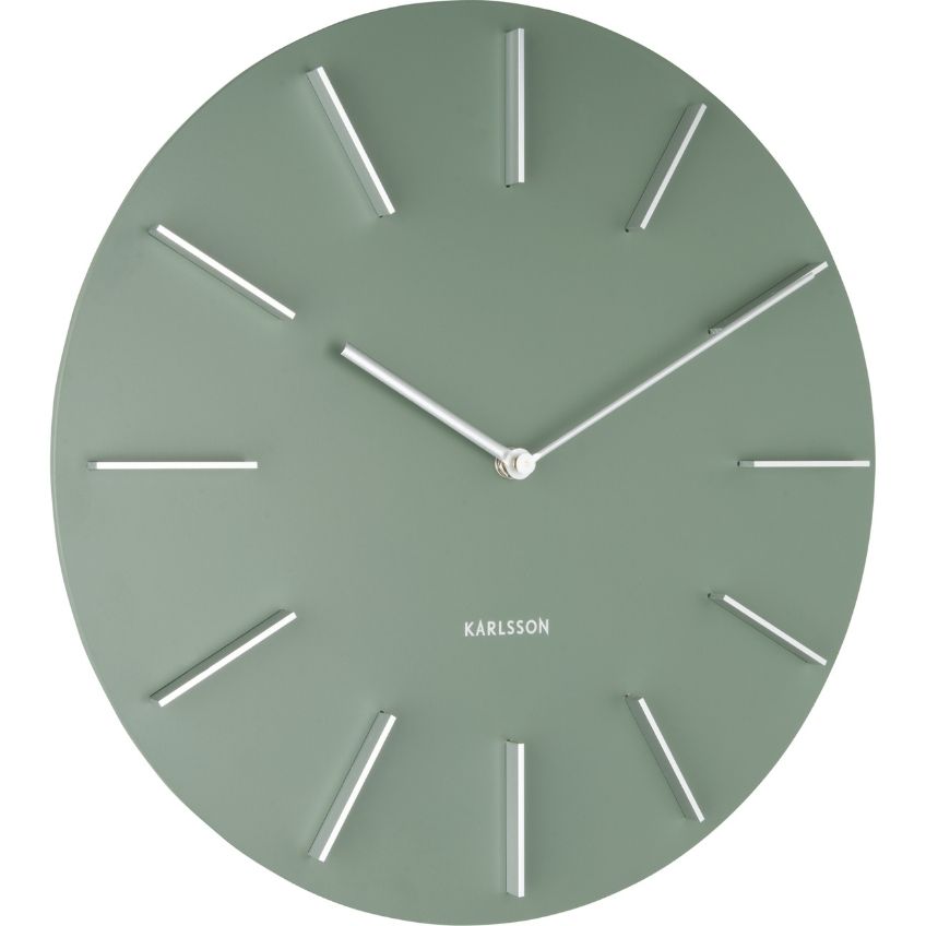 Time for home Zeleno stříbrné nástěnné hodiny Uran 40 cm Time for home