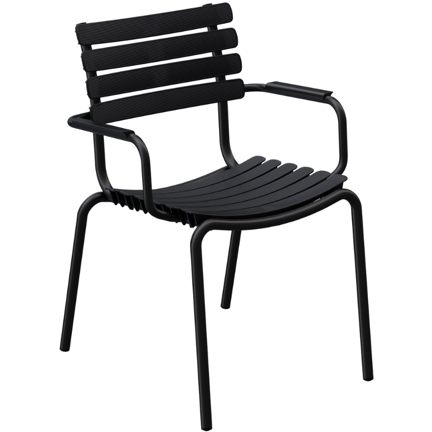 Černá plastová zahradní židle HOUE ReClips s područkami Houe