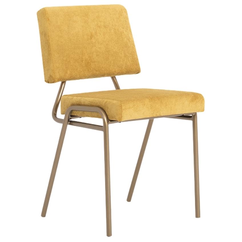 Nordic Design Žlutá látková jídelní židle Jim Nordic Design