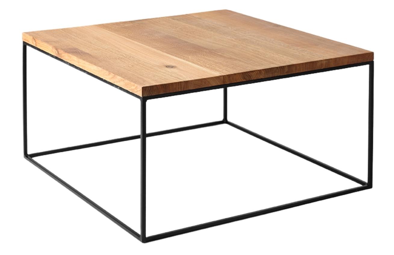 Nordic Design Dubový konferenční stolek Moreno 80 x 80 cm s černou podnoží Nordic Design