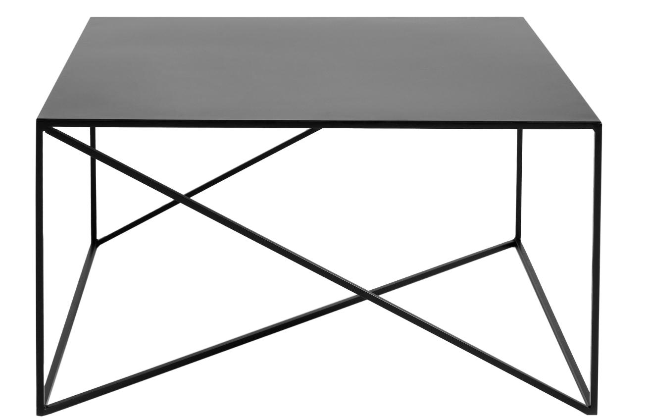 Nordic Design Černý kovový konferenční stolek Mountain 100 x 100 cm Nordic Design