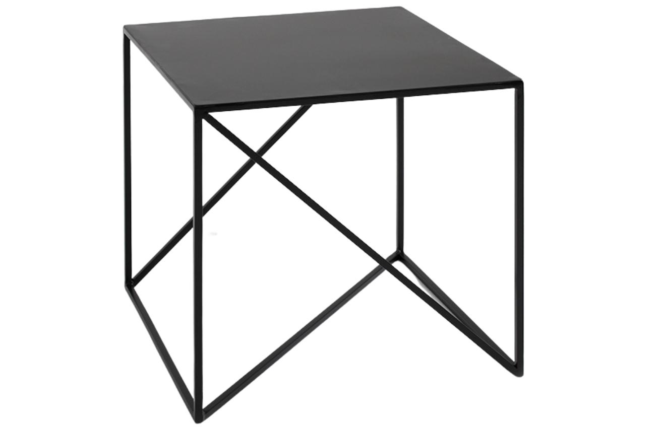 Nordic Design Černý kovový konferenční stolek Mountain 50 x 50 cm Nordic Design