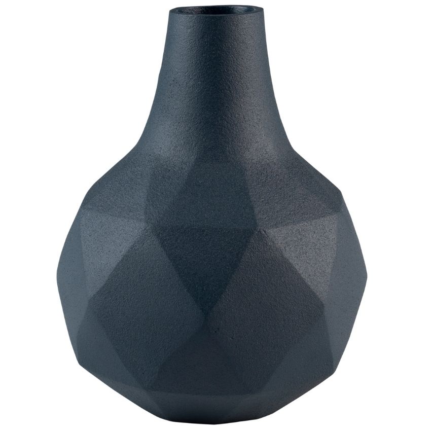 Tmavě modrá kovová váza ZUIVER BLOOM 16 cm Zuiver